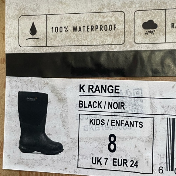 BOGS Black Waterproof Boots Kids - Picture 9 of 9
